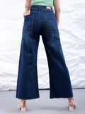 SGW-Ultra Wide Leg No Front Pocket Dark Wash