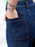 SGW-Ultra Wide Leg No Front Pocket Dark Wash