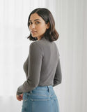 SGW Grey V Neck Knit Shirt Full Button - Full Sleeves
