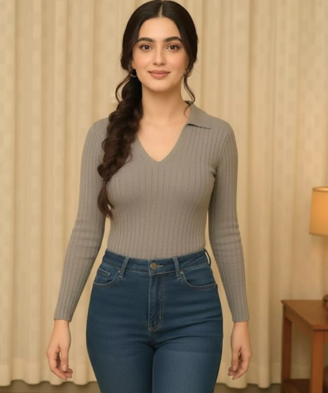 SWG Thermal Rib Knit Polo - Charcoal Grey