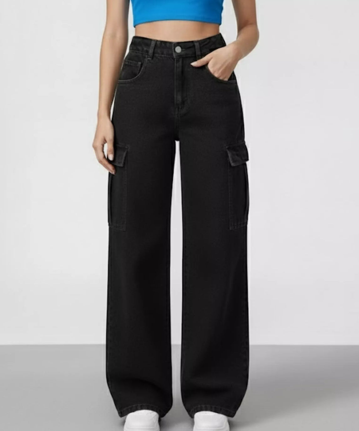 SGW - Black Cargo Wideleg Jeans