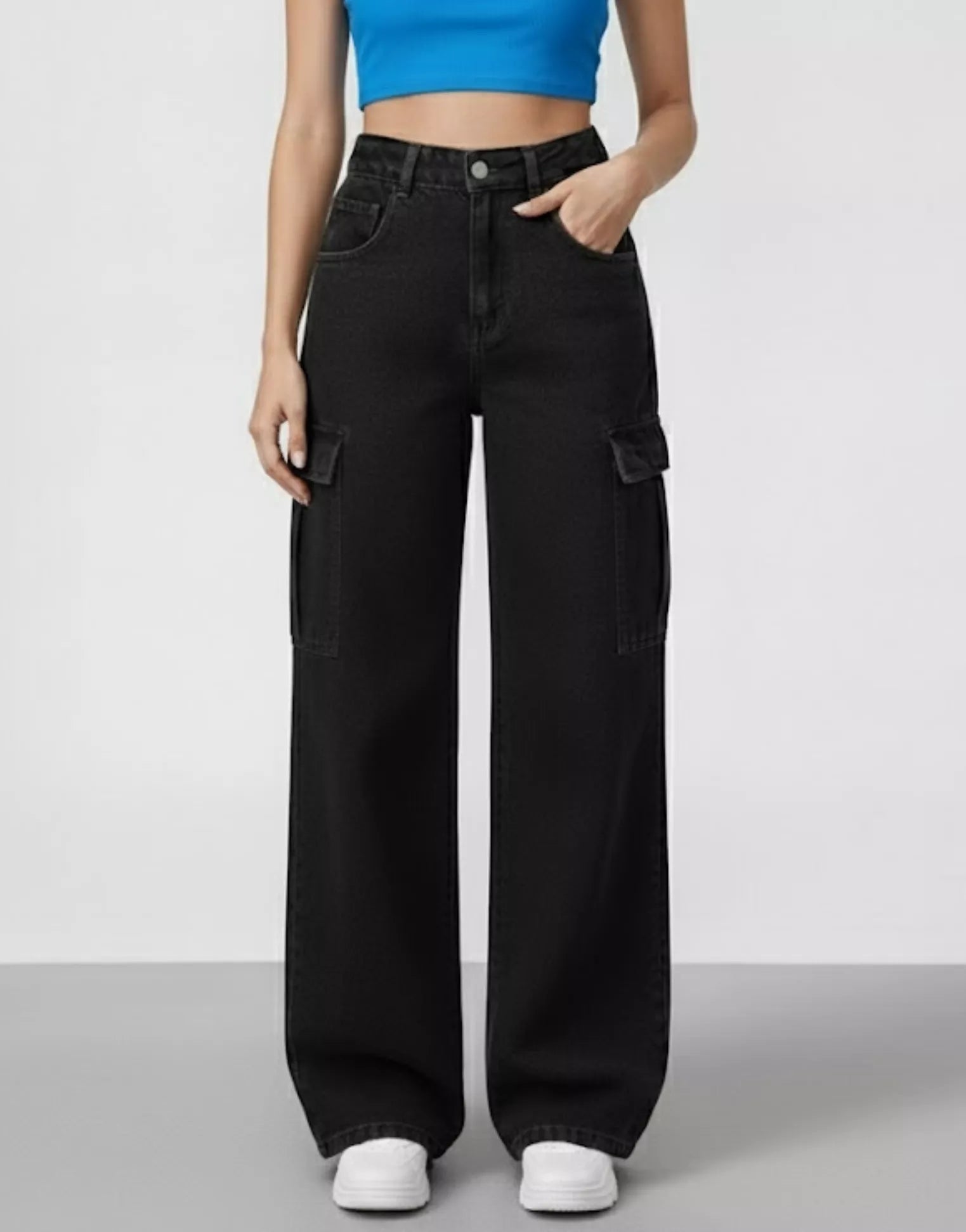 SGW - Black Cargo Wideleg Jeans