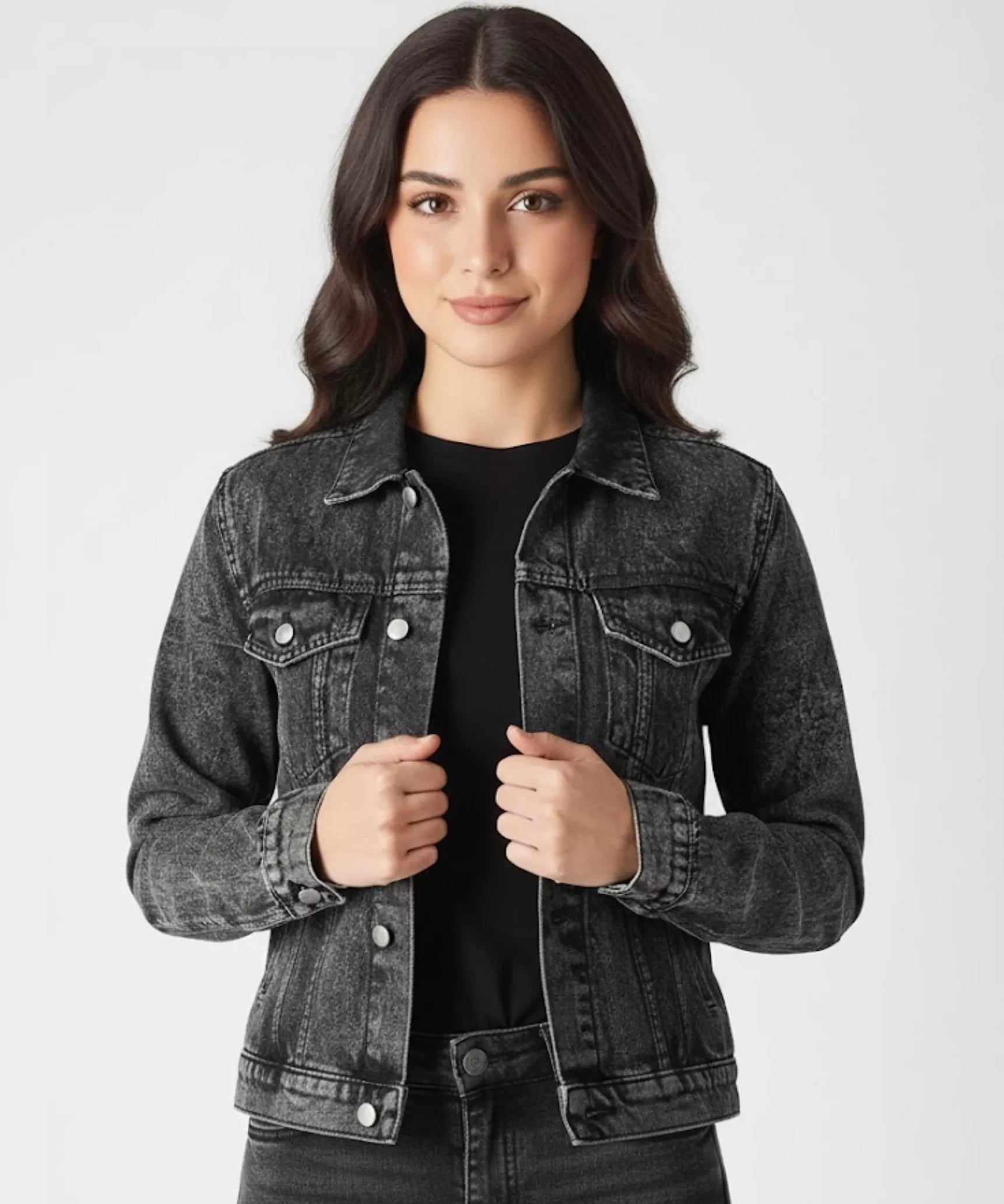 Premium Gray Acid-Washed Denim Jacket - SelectGraceWear