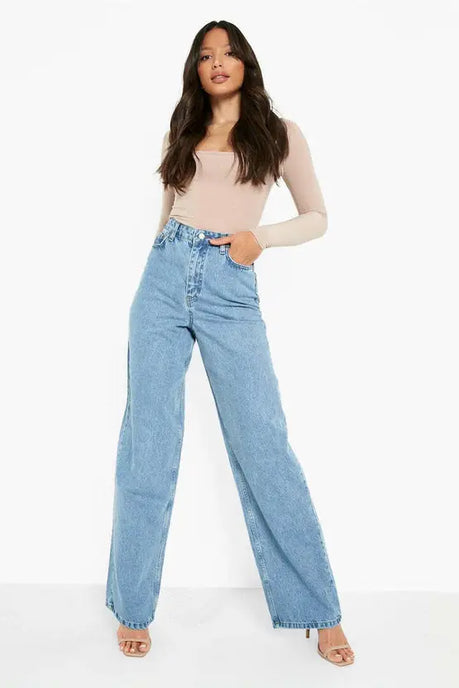 SGW - Light Blue High Waist Wide Leg Jeans - SelectGraceWear