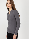 SWG Thermal Rib Knit Polo - Charcoal Grey