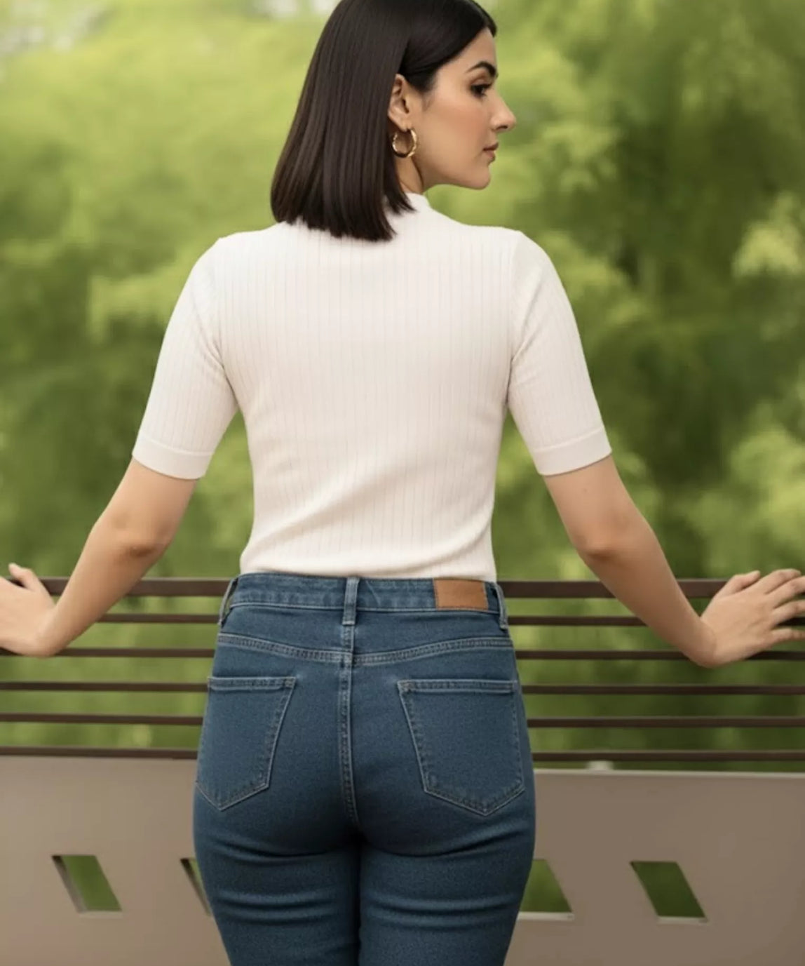 SGW White Mock Zip Knit Tee - Half Sleeves