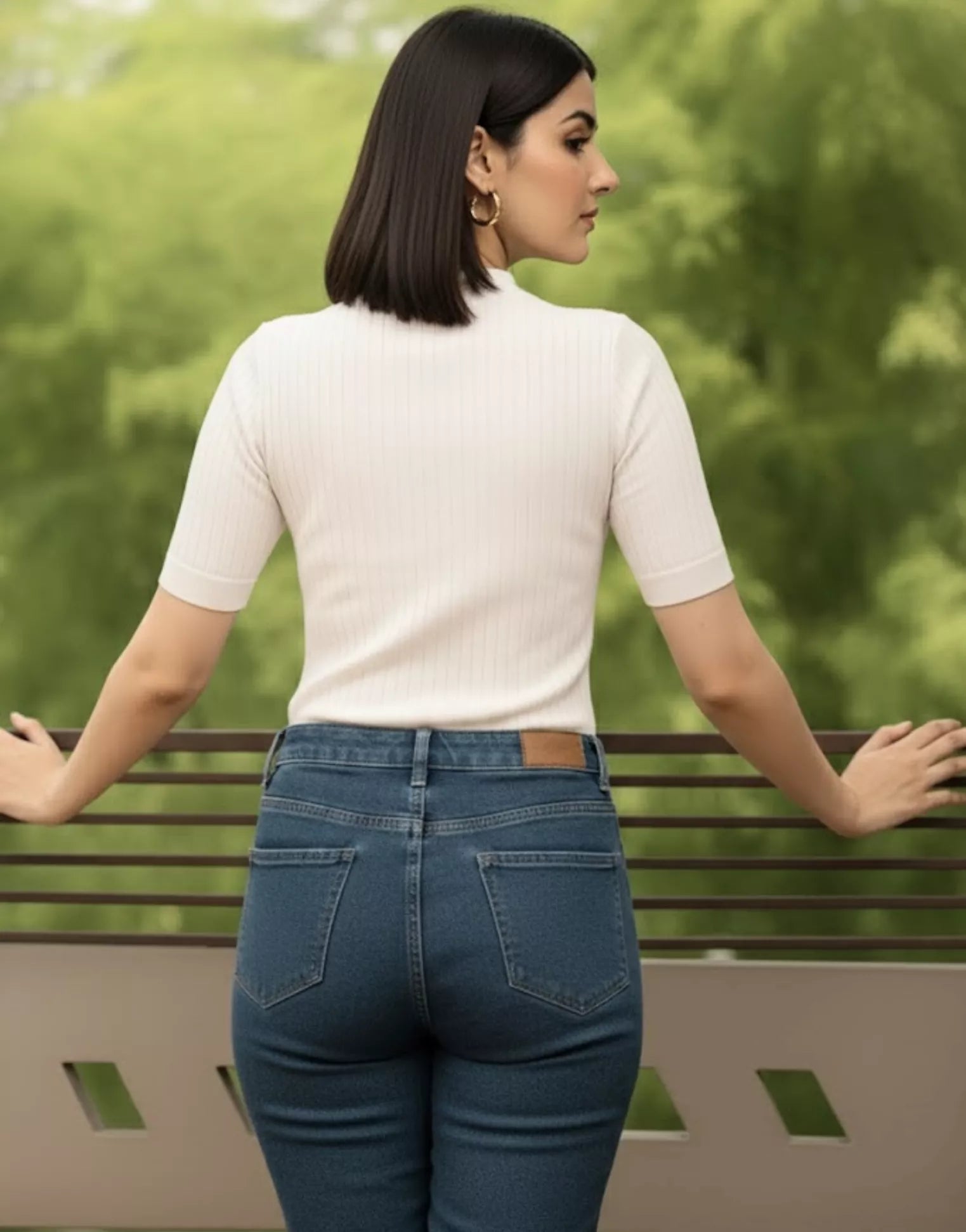 SGW White Mock Zip Knit Tee - Half Sleeves