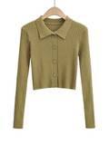 SGW Thermal V-Neck Knit Shirt - Olive Green