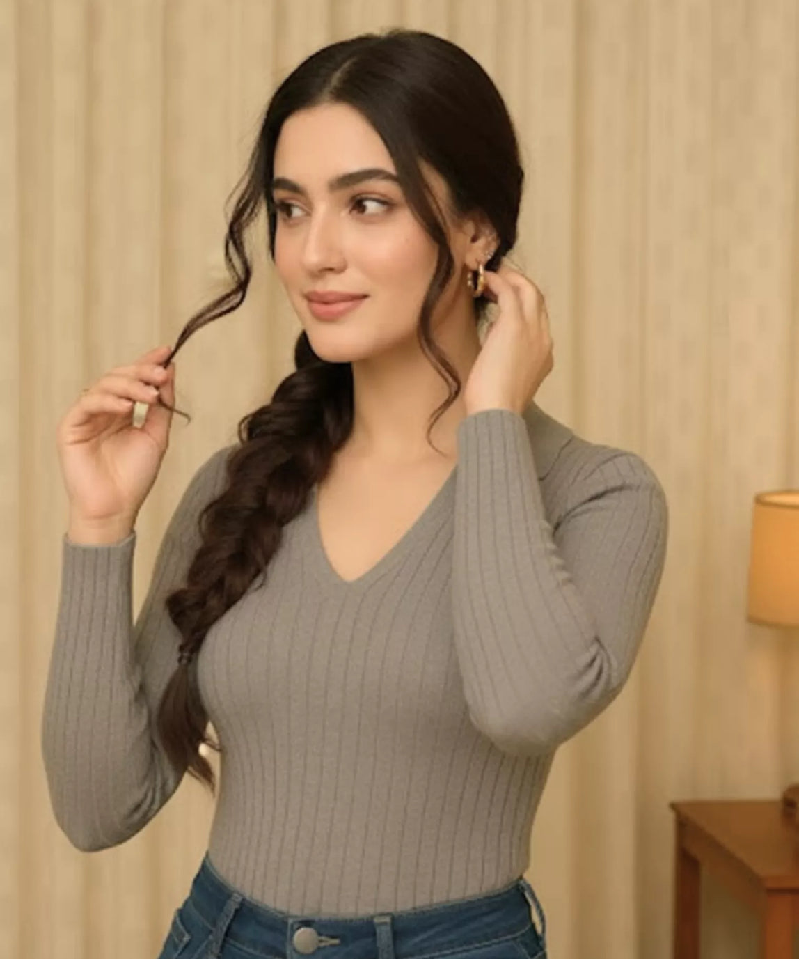 SWG Thermal Rib Knit Polo - Charcoal Grey