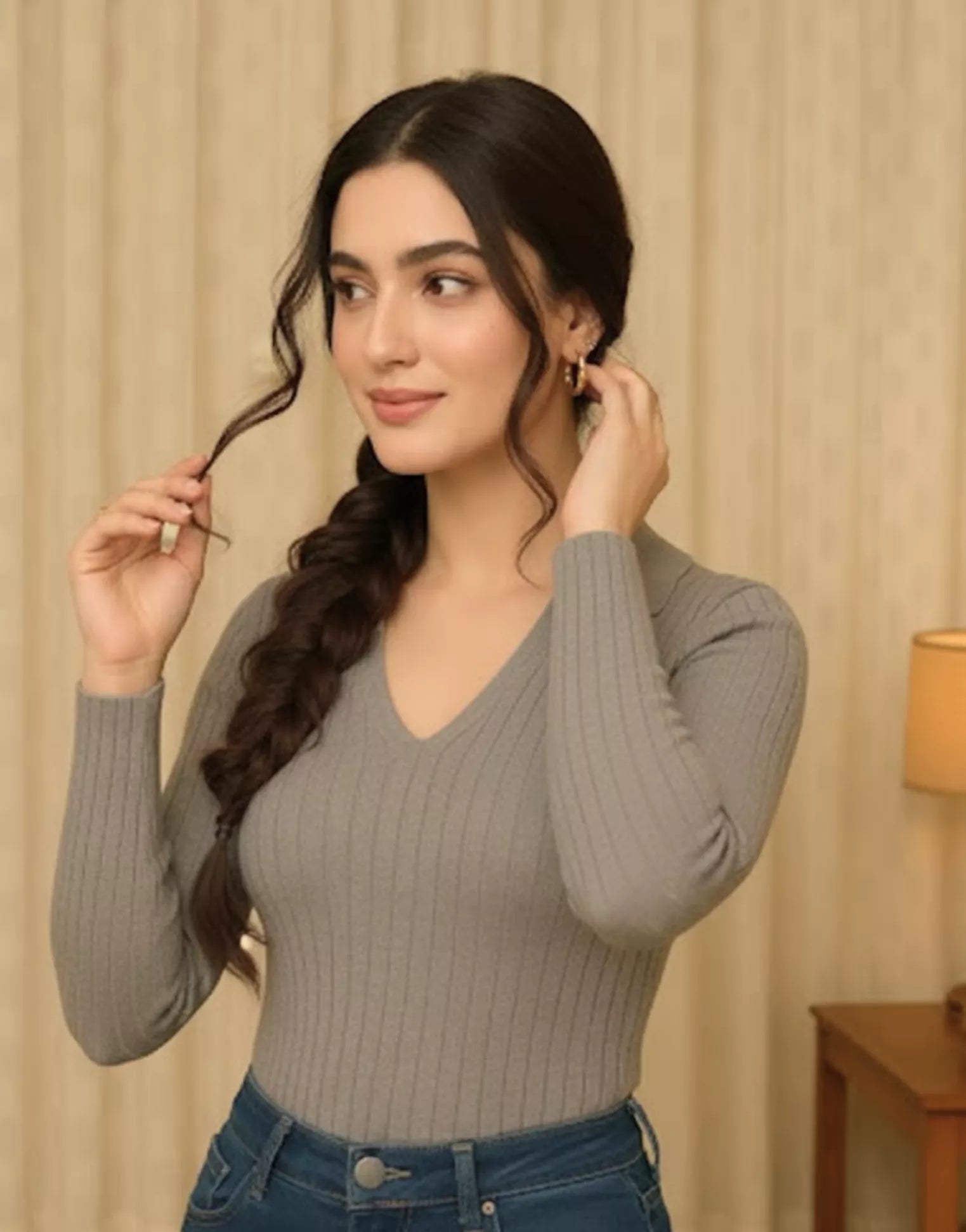 SWG Thermal Rib Knit Polo - Charcoal Grey