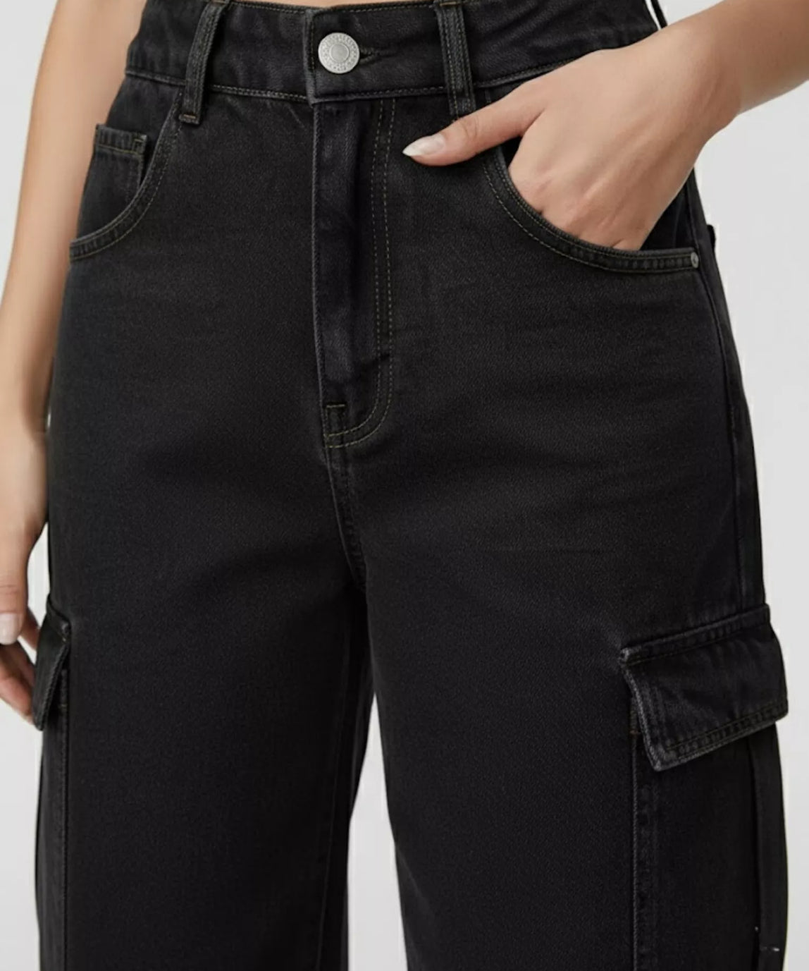 SGW - Black Cargo Wideleg Jeans