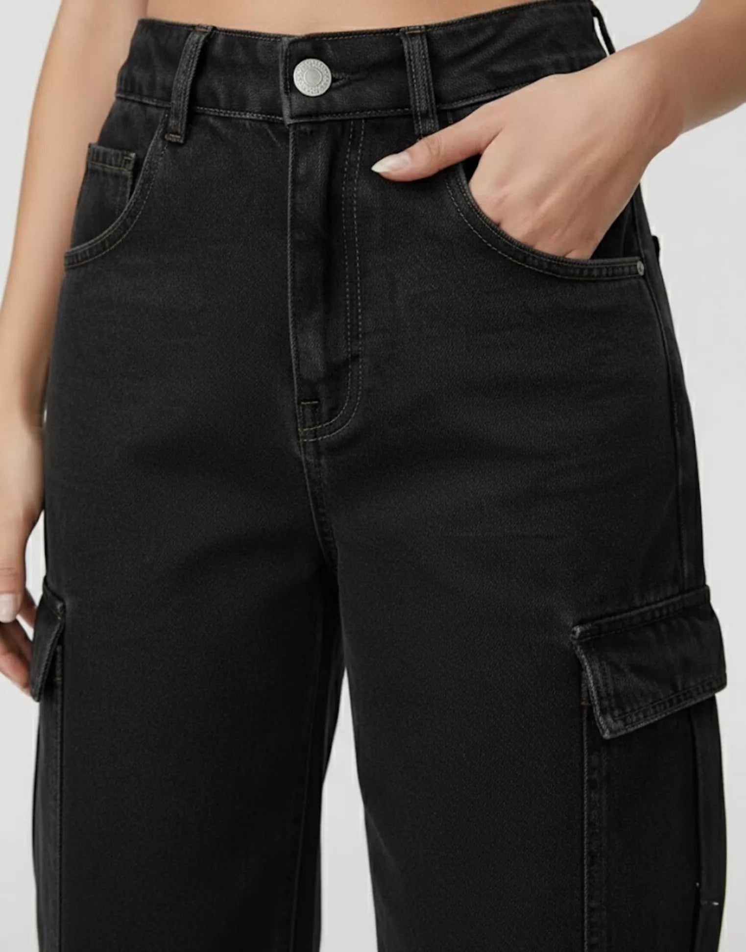 SGW - Black Cargo Wideleg Jeans