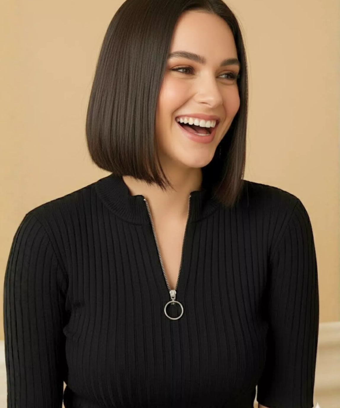 SGW Black Mock Zip Knit Tee - Half  Sleeves