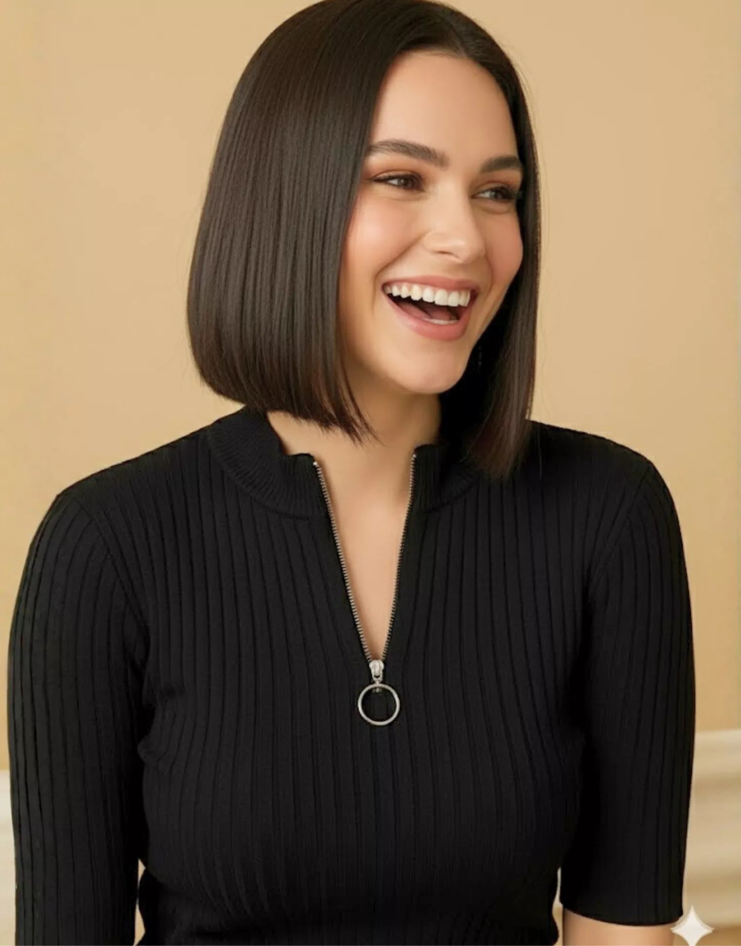 SGW Black Mock Zip Knit Tee - Half  Sleeves