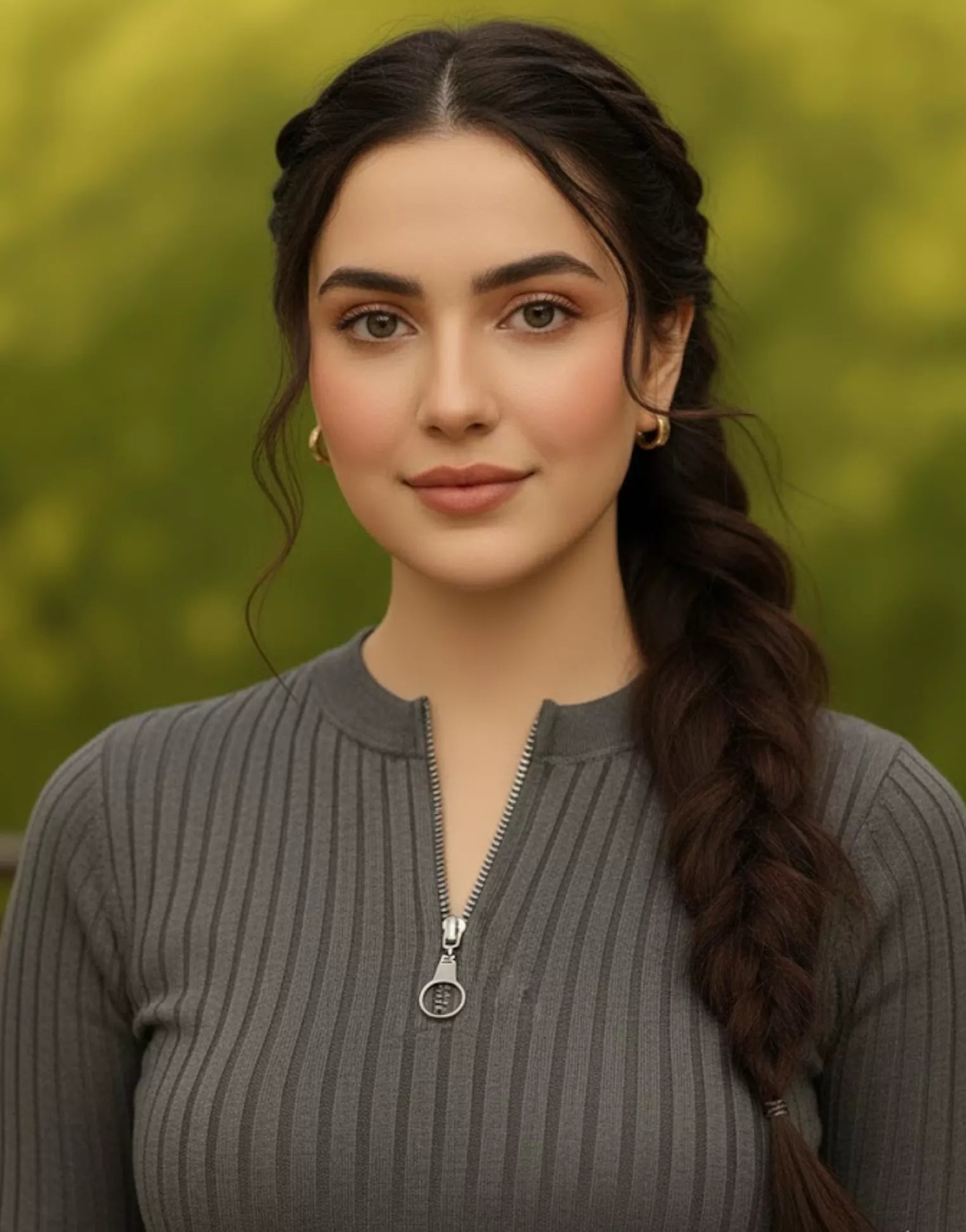 SGW Steel Grey Mock Zipper Knit Tee - Half Sleeves