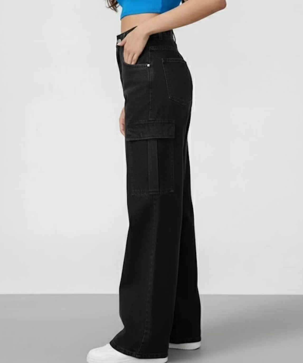 SGW - Black Cargo Wideleg Jeans