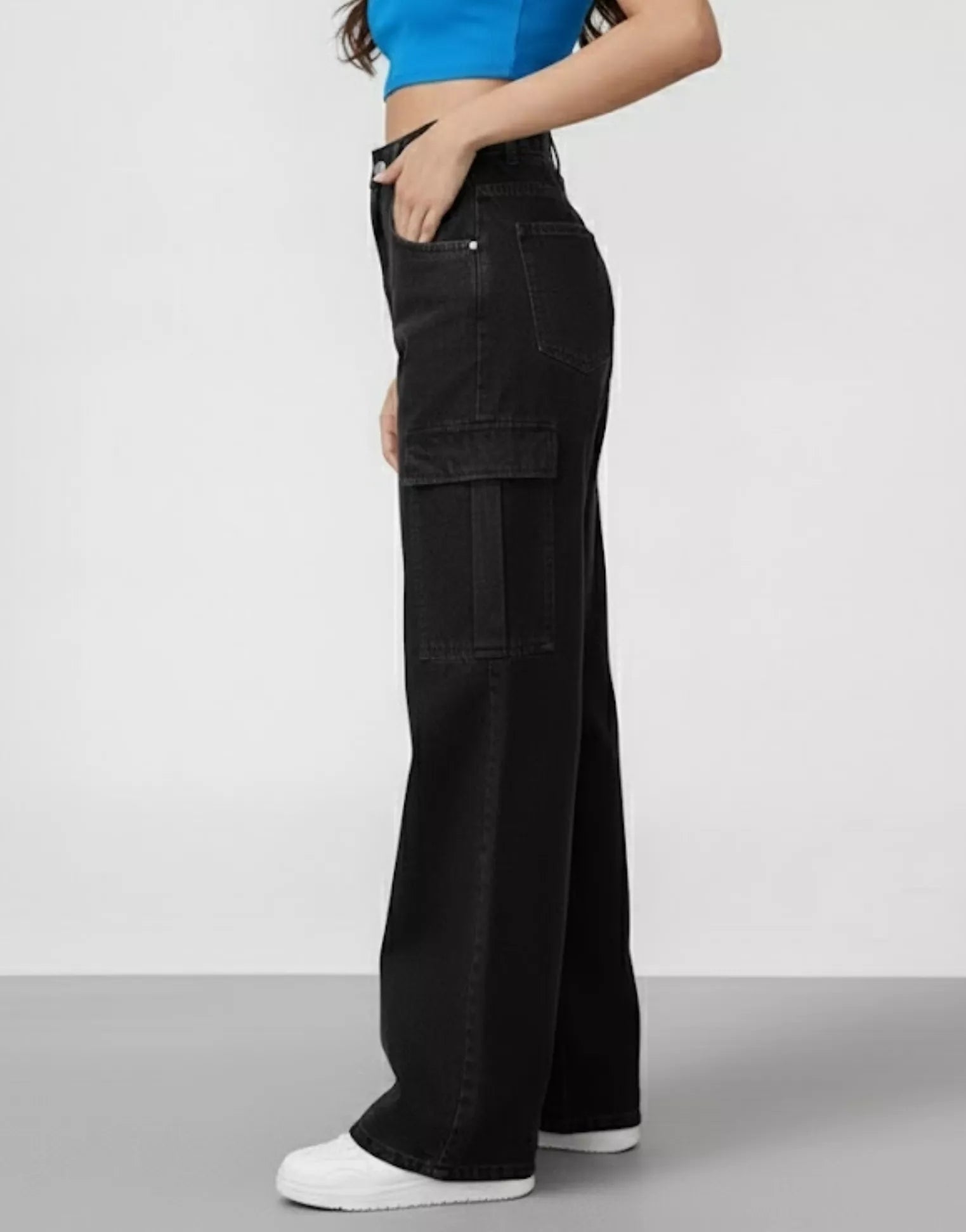 SGW - Black Cargo Wideleg Jeans