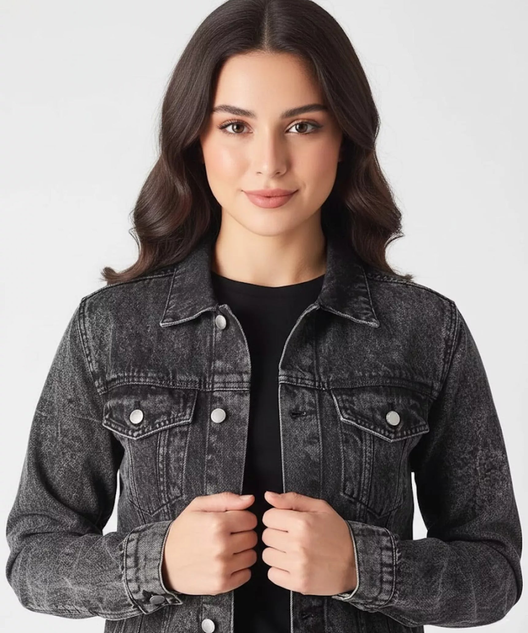 Premium Gray Acid-Washed Denim Jacket - SelectGraceWear