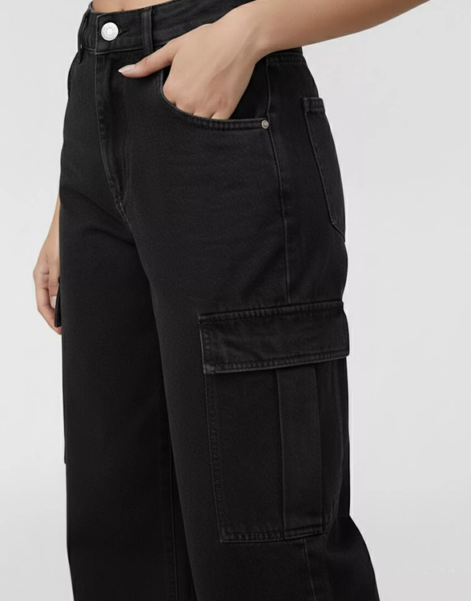 SGW - Black Cargo Wideleg Jeans