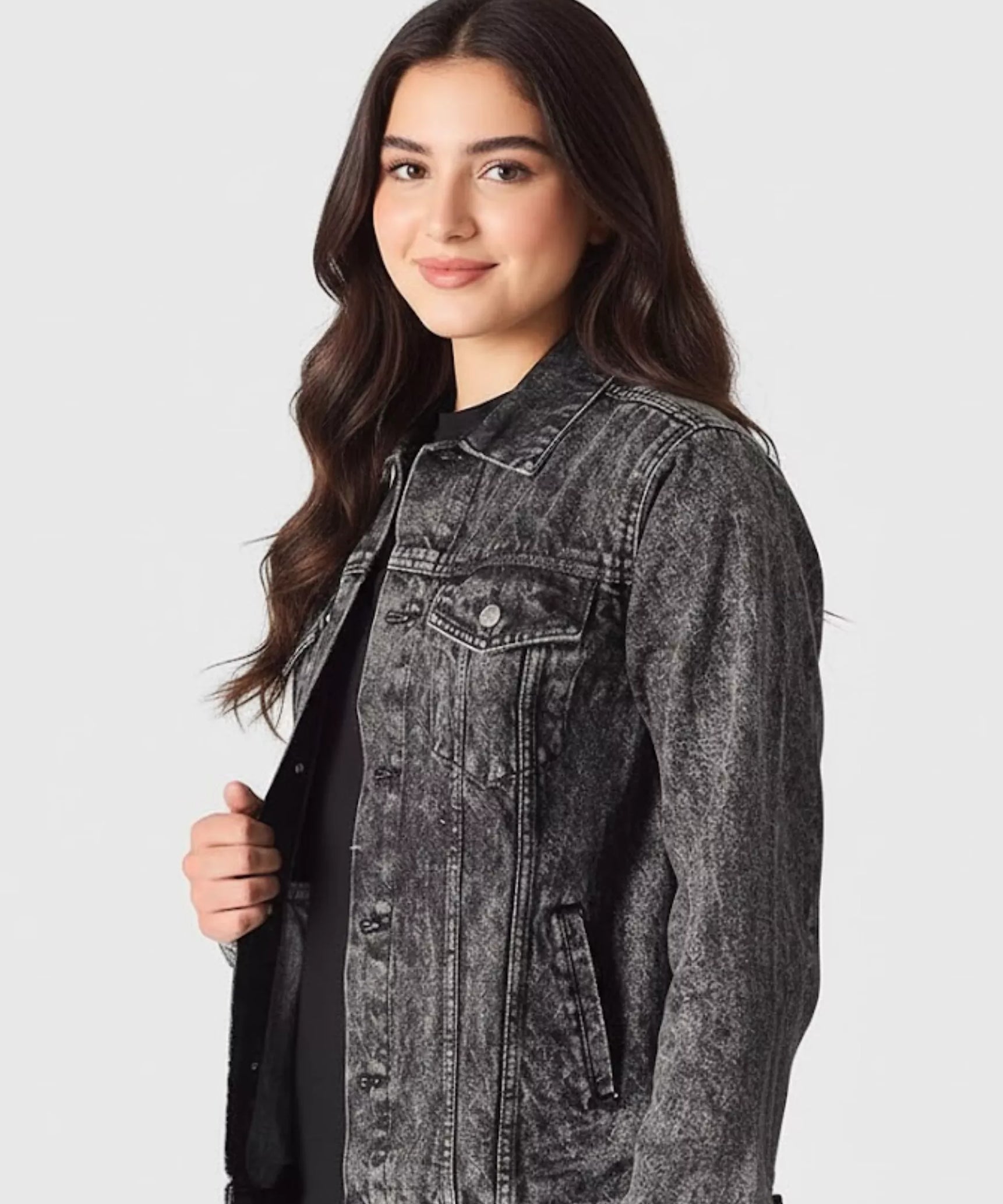 Premium Gray Acid-Washed Denim Jacket - SelectGraceWear