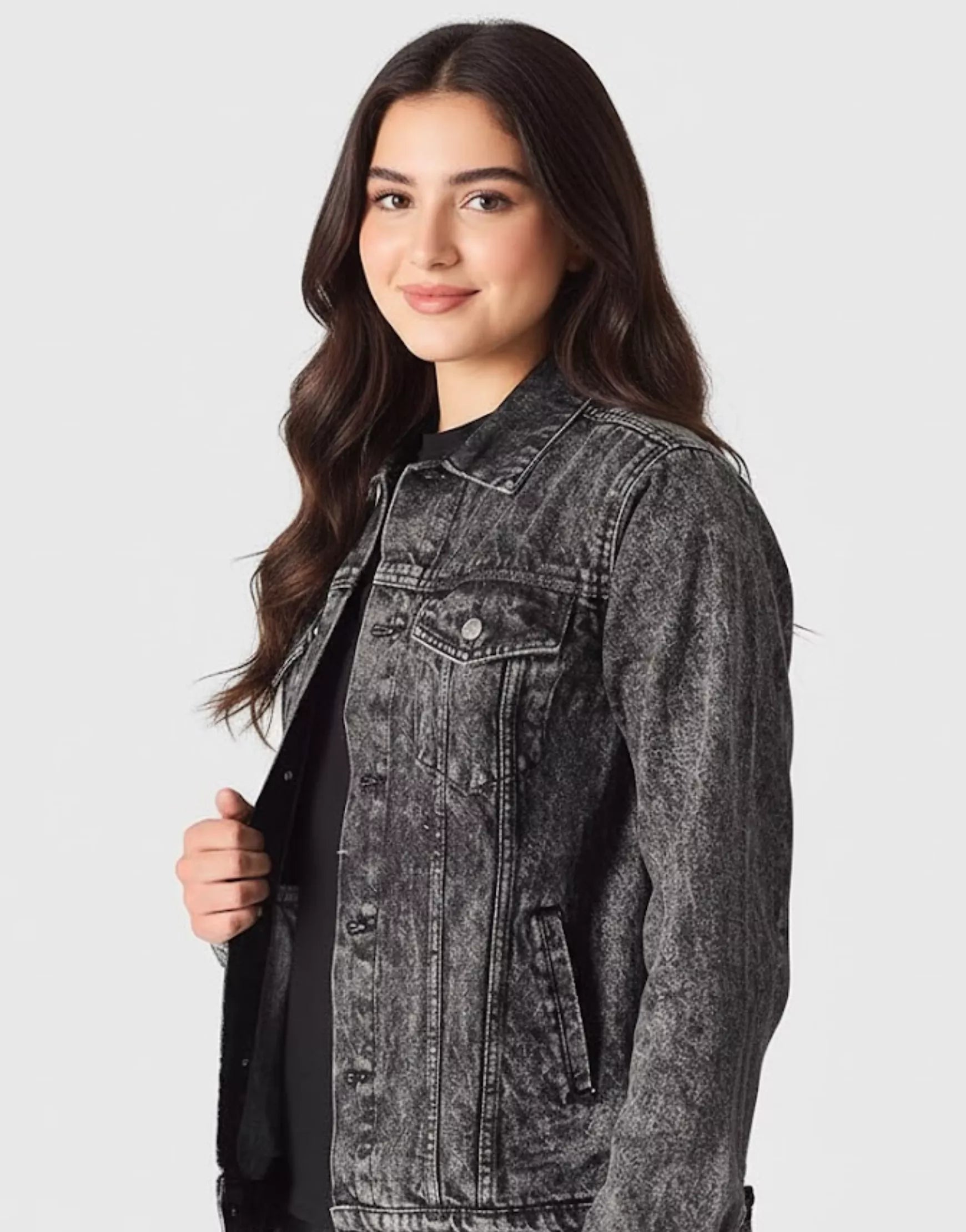 Premium Gray Acid-Washed Denim Jacket - SelectGraceWear