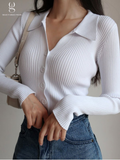 SGW Thermal V Neck Knit Shirt - White (Perfect for Summer)