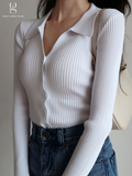 SGW Thermal V Neck Knit Shirt - White (Perfect for Summer)