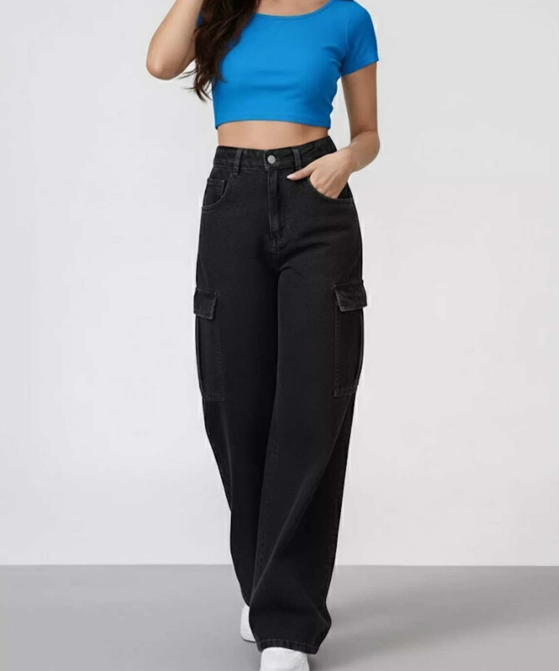 SGW - Black Cargo Wideleg Jeans