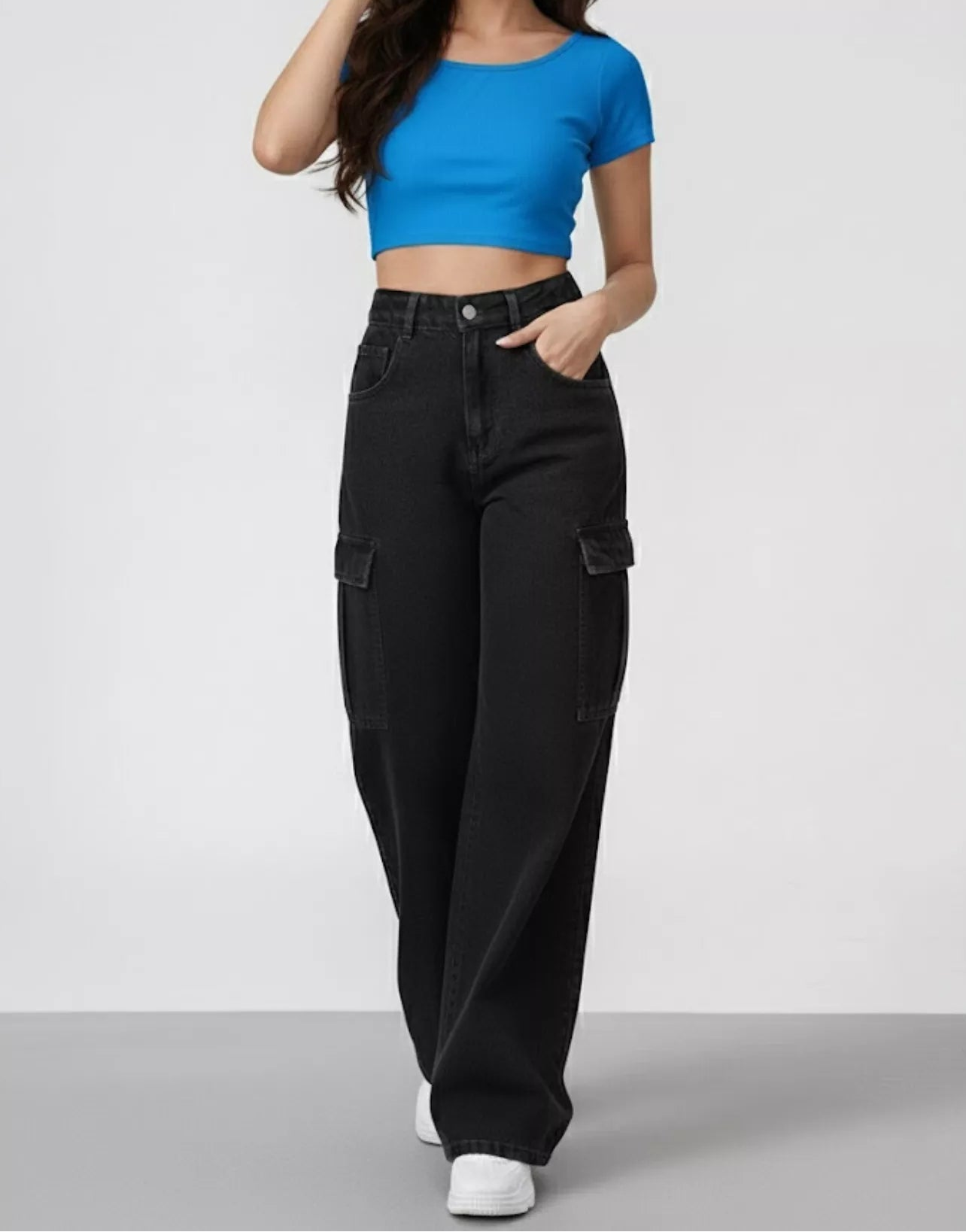 SGW - Black Cargo Wideleg Jeans