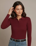 SGW Maroon V-Neck Knit Shirt Half Button - Full Sleeves