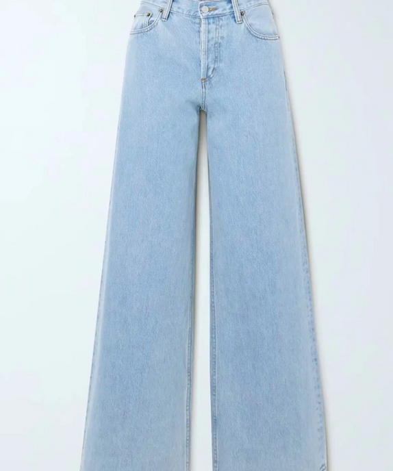 SGW - Ice Blue Vintage High Waist Wide Leg Jeans - SelectGraceWear