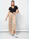 SGW - Beige Split Flare High Waisted Cargo Sweatpants