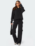 SGW - Black Double Pocket Wide Leg Cargo Trouser