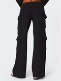 SGW - Black Double Pocket Wide Leg Cargo Trouser