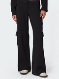 SGW - Black Double Pocket Wide Leg Cargo Trouser