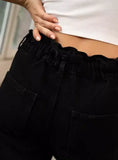 SGW - Black High Waist Paperbag Jeans
