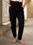SGW - Black High Waist Paperbag Jeans