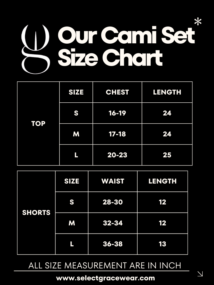 SGW Black Cami Set - Soft, Stretchable & Lace-Trimmed - SelectGraceWear