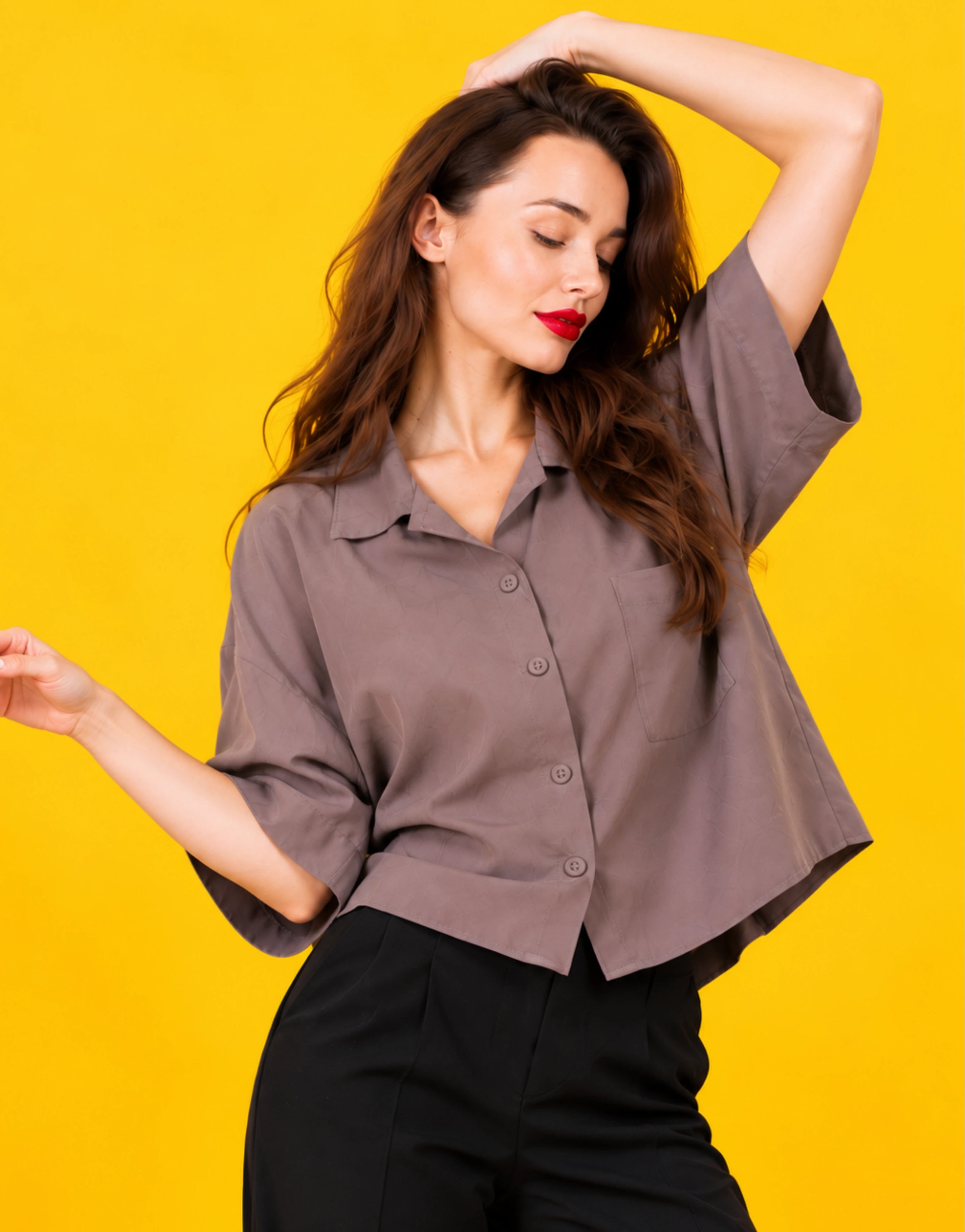 SGW Earth Brown Women's Drop-Shoulder Shirt