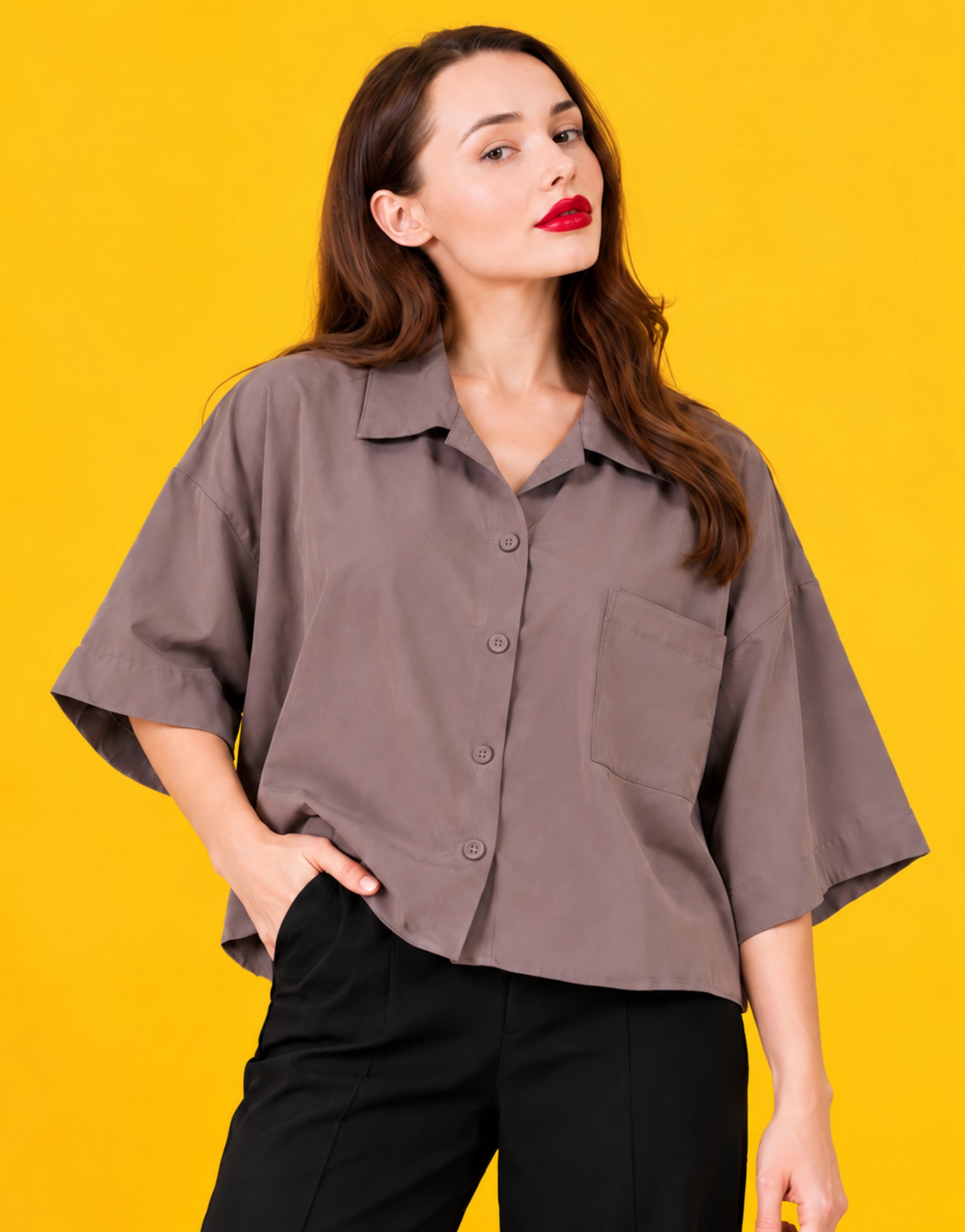 SGW Earth Brown Women's Drop-Shoulder Shirt
