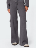 SGW - Charcoal Grey Double Pocket Wide Leg Cargo Trouser