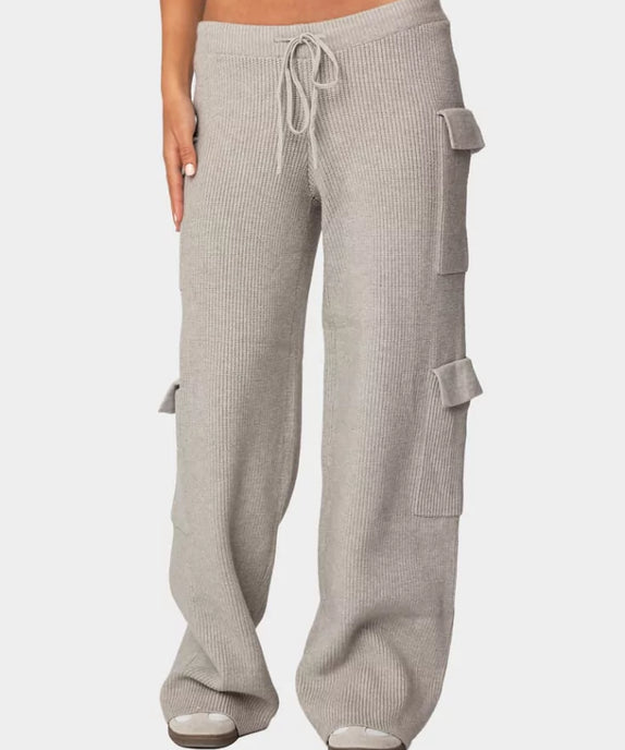 SGW – Grey High-Rise Thermal Trousers Double Pocket - SelectGraceWear