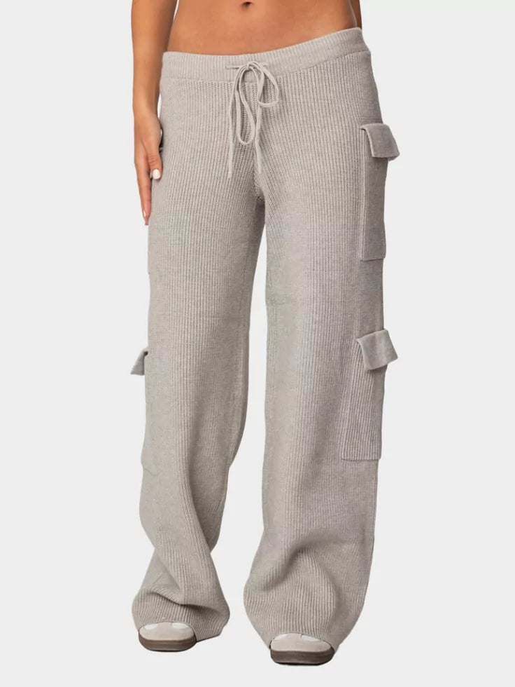 SGW – Grey High-Rise Thermal Trousers Double Pocket - SelectGraceWear