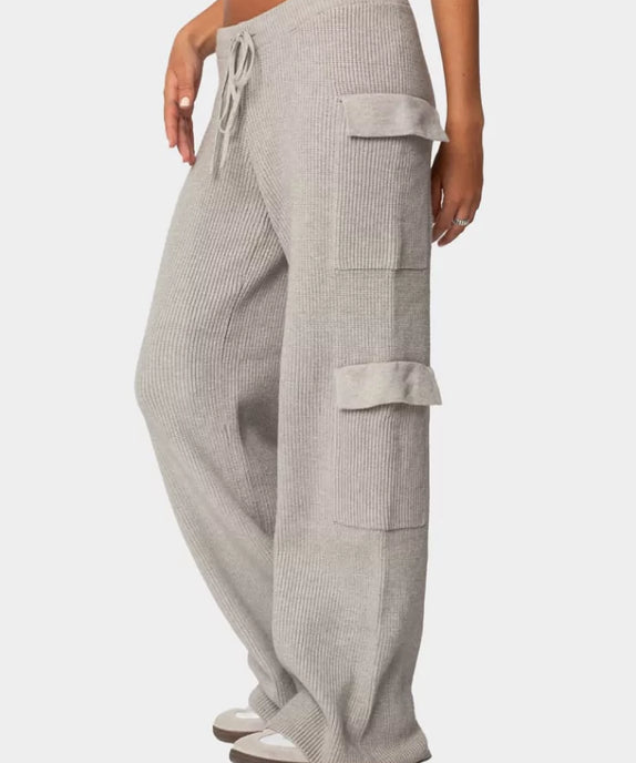 SGW – Grey High-Rise Thermal Trousers Double Pocket - SelectGraceWear