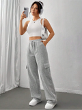 SGW - Grey High-Waisted Cargo Sweatpants