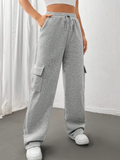 SGW - Grey High-Waisted Cargo Sweatpants