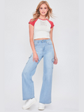 SGW - Ice Blue High-Waisted Cargo Wide-Leg Jeans