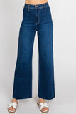 SGW-Dark Blue No Front Pocket Wide Leg Jeans