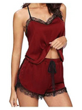 SGW Maroon Cami Set - Soft, Stretchable & Lace-Trimmed