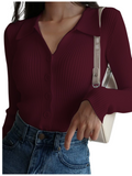 SGW Maroon V-Neck Knit Shirt Full Button - Full Sleeves